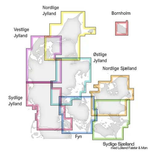oversigt over regionale cykelkort fra nordisk korthandel
