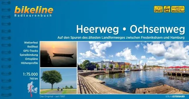 Kort over Hærvejen - Heerweg/Ochsenweg (von Viborg nach Hamburg)