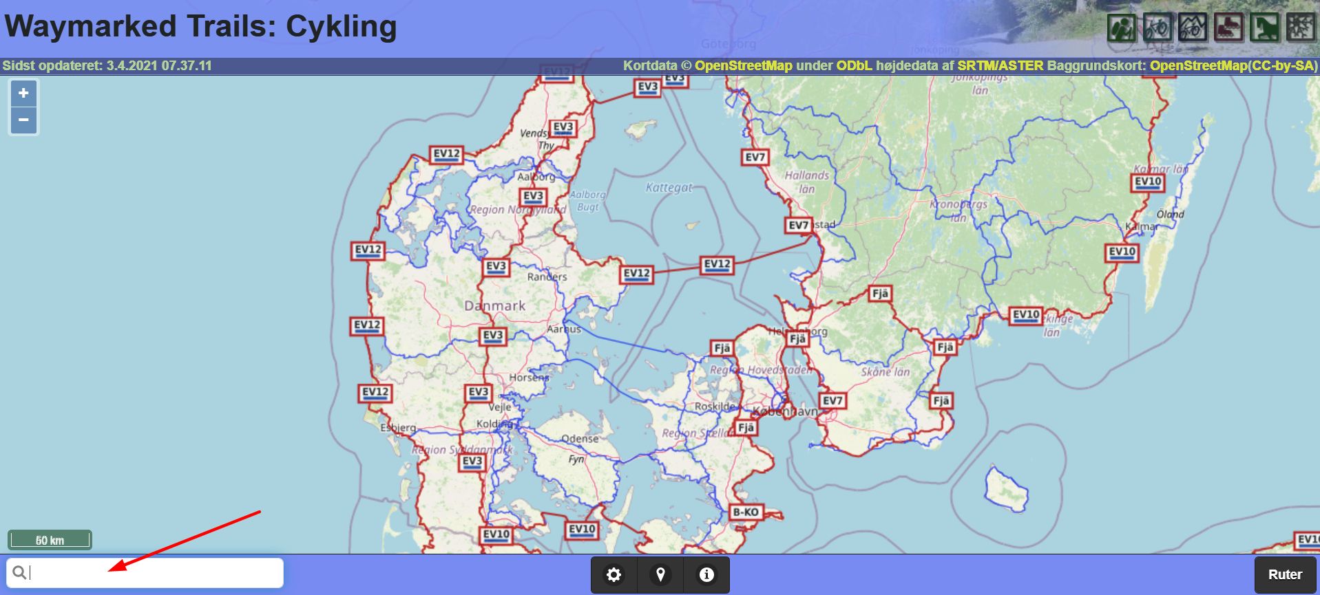 waymarkedtrails gpx nationale cykelruter